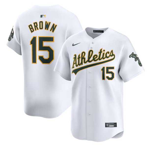 Mens Oakland Athletics #15 Seth Brown White Home Limited Stitched Jersey Dzhi